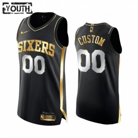 Dres Philadelphia 76ers Prilagođeni 2020-21 Crna Golden Edition Swingman - Dječji
